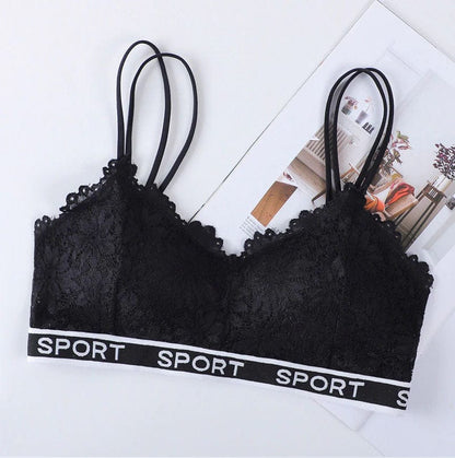 Single Wireless Sexy Lace Bralette Push Up Bra