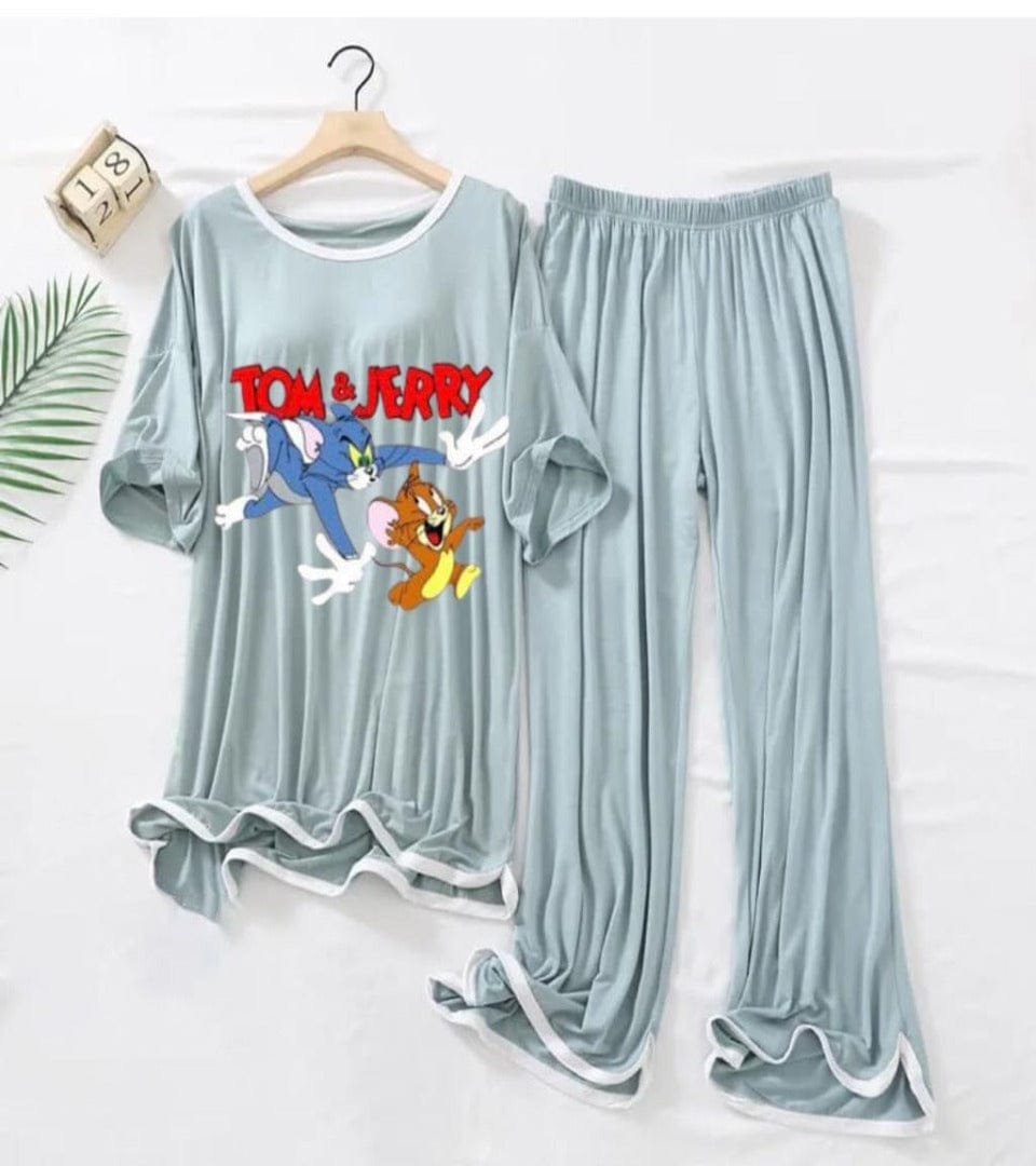 TOM AND JERRY PRINTED TRENDY LOUNGE WEAR FOR WOMEN
