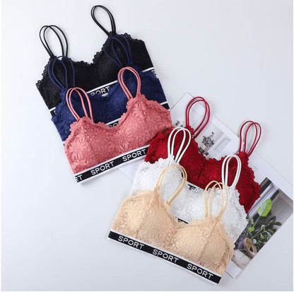 Single Wireless Sexy Lace Bralette Push Up Bra