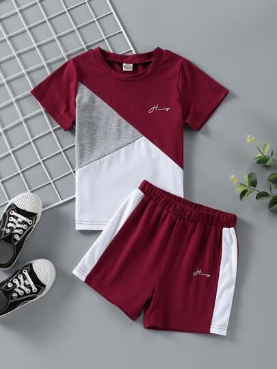 MAROON CROSS CONTRAST KIDS SHORT WEAR