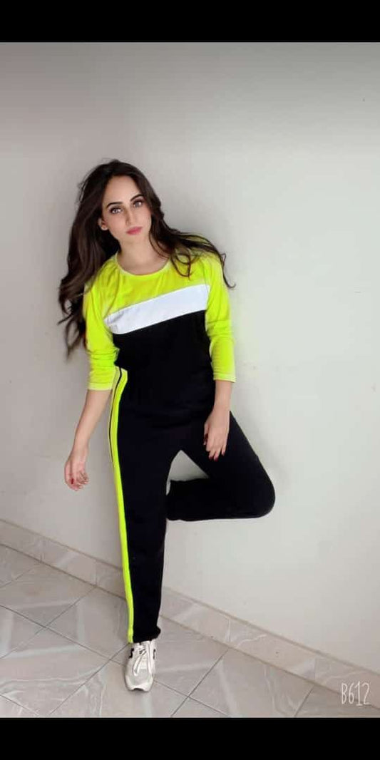 Green Stripe Tracksuit For Women