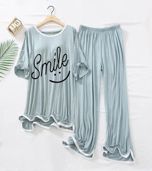 SMILE PRINTED TRENDY LOUNGE WEAR FOR WOMEN