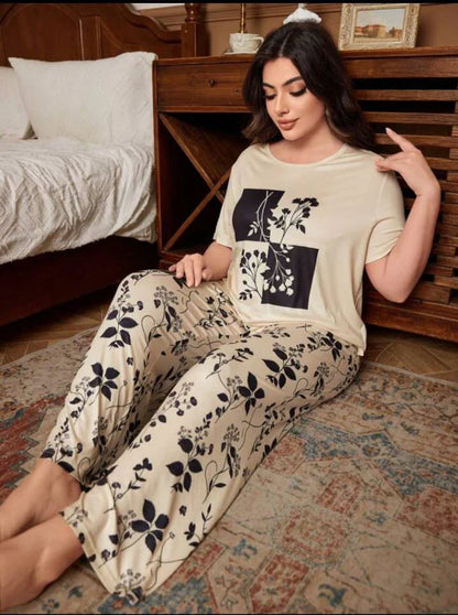 Half Selvees Printed NIght Wear