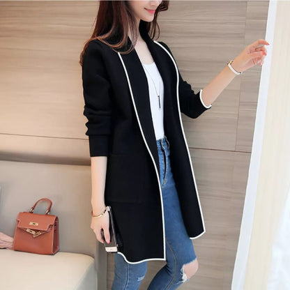 Women Lapel Casual Long Fleece Coat